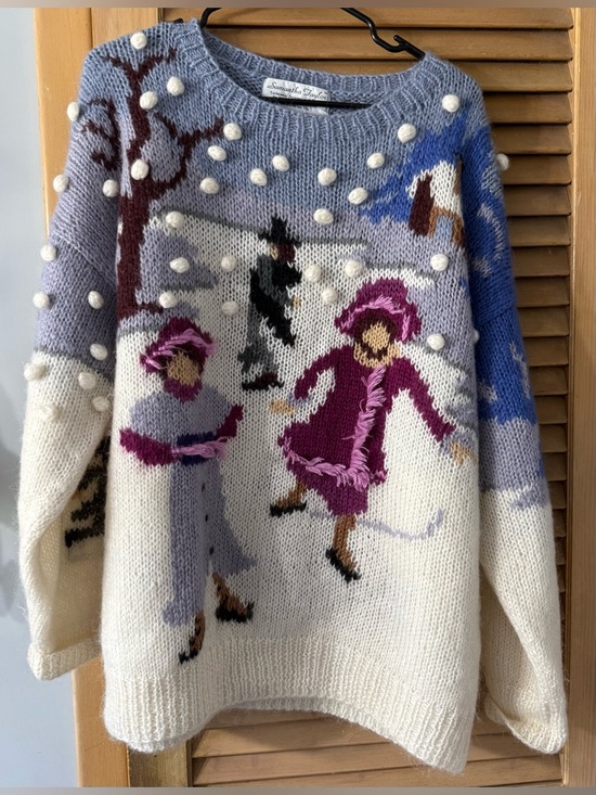 Samantha Taylor Sweaters - Vintage Samantha Taylor Mohair Winter Scene Sweater